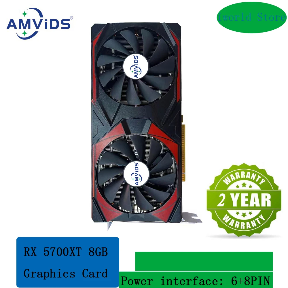 RX 5700XT 8GB Graphics Cards 256Bit GDDR6 Game Video Card for Gaming PC Desktop HDMI-Compatible DP AMD RX5700XT GPU