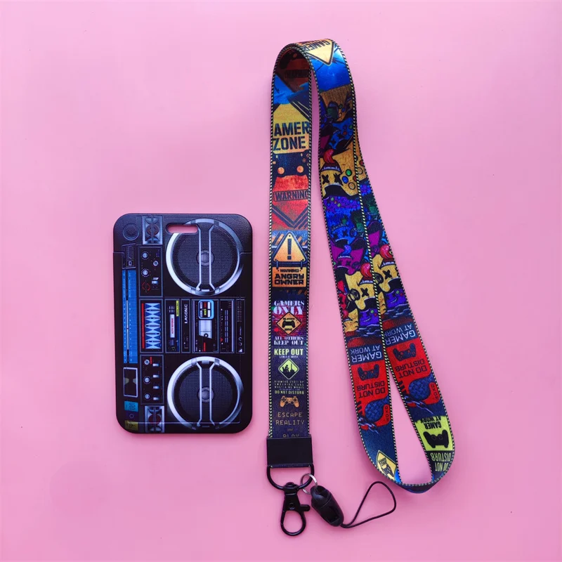 Retro Tape Card Holder Lanyard Camera Neck Strap Credit Card Case ID Badge Holders Credentials Protection Card Holders