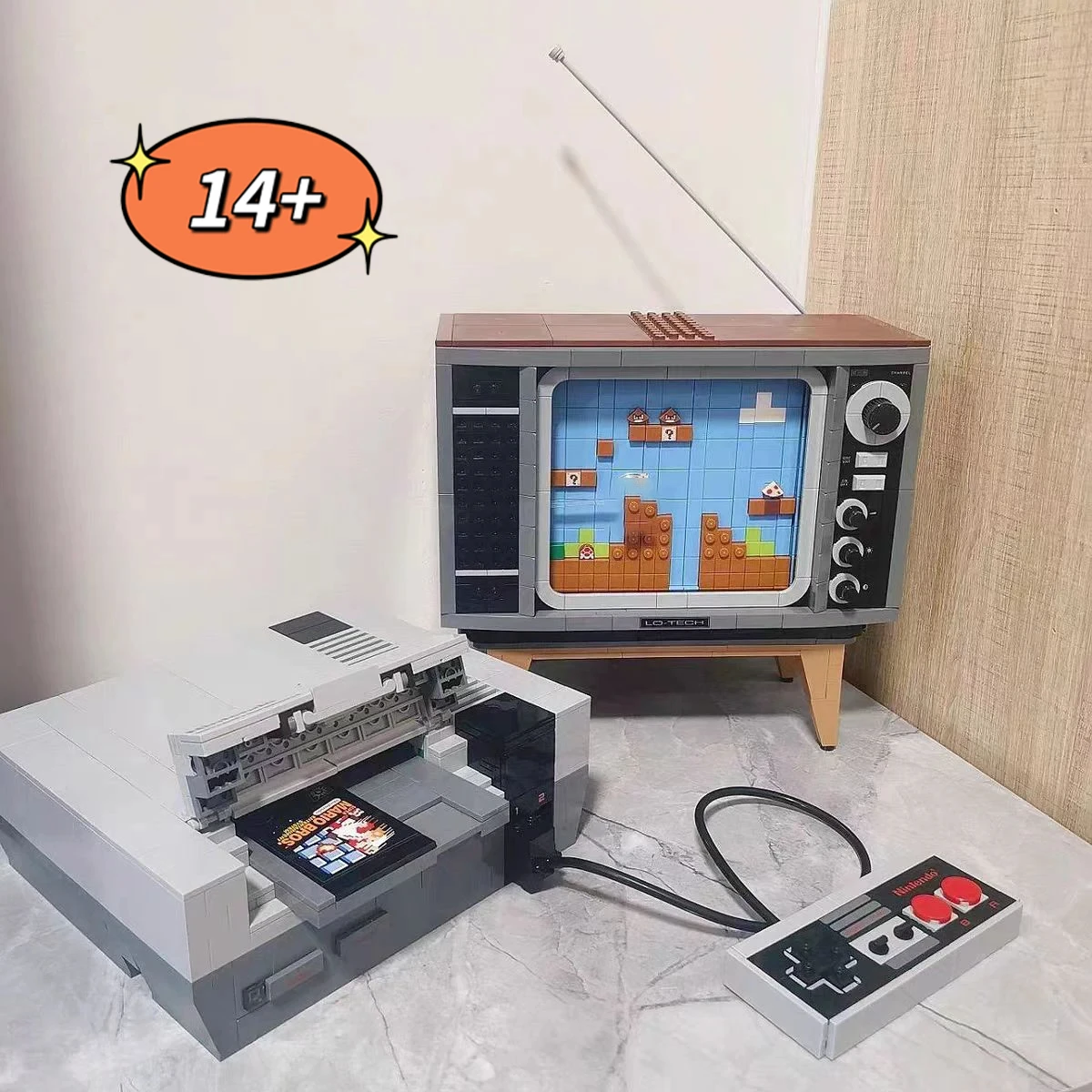 

MINISO 71374 Super Nes Nintendo Entertainment System Model Building Block Brick Assembly Tv Game Kids Birthday Toys Gifts