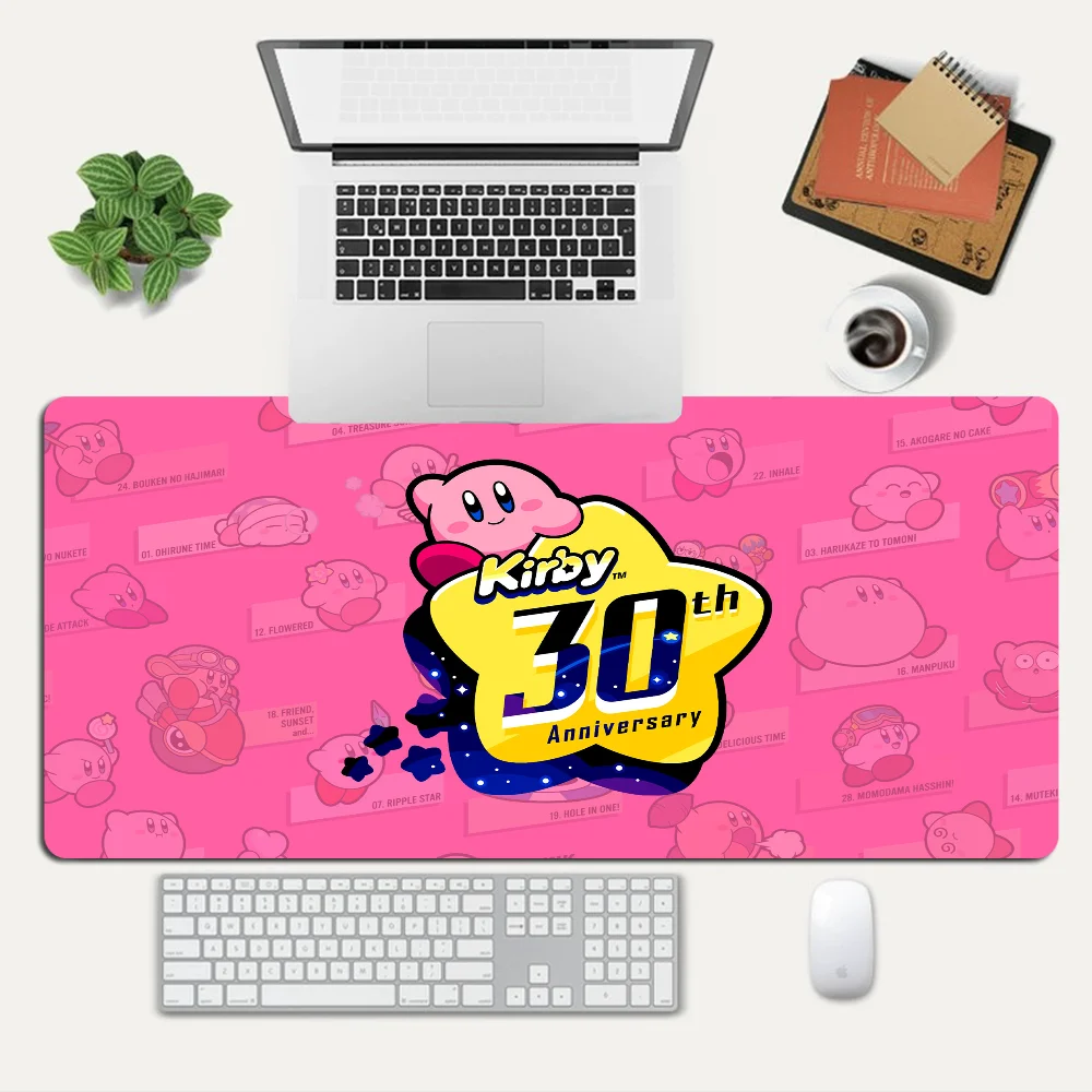 Cute K-Kirbys Mousepad Custom Skin Desktop Desk Mat Kawaii Gaming Accessories Students Writing Pad for PC Computer Table