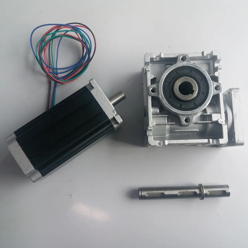 

10:1 Worm Gearbox RV030 Speed Reducer 14mm output Nema23 Stepper Motor 112MM 3NM 430Oz-in kit Convert 90 degree For CNC Router