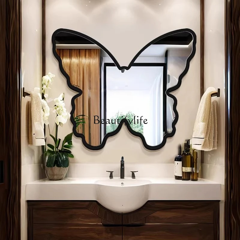 

French Retro Bathroom Vanity Mirror Wall-Mounted High-End Creative Makeup Mirror