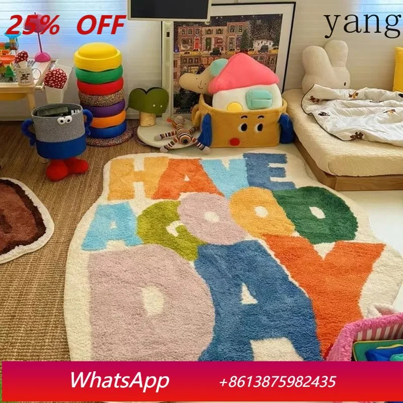 

LTT Bedroom Carpet Irregular Imitation Cashmere Floor Mat Home Bedroom Bedside Blanket