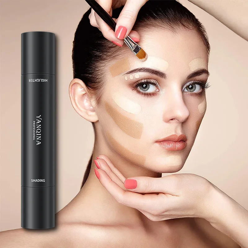 Double-ended contour pen highlighter shadow pen concealer