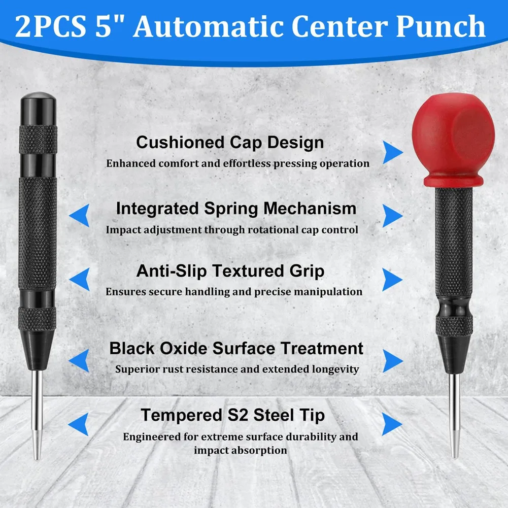 

ABBY-Multi-Surface 6In + 5In Adjustable Center Punch Tool For Glass, Metal, Wood Crafting