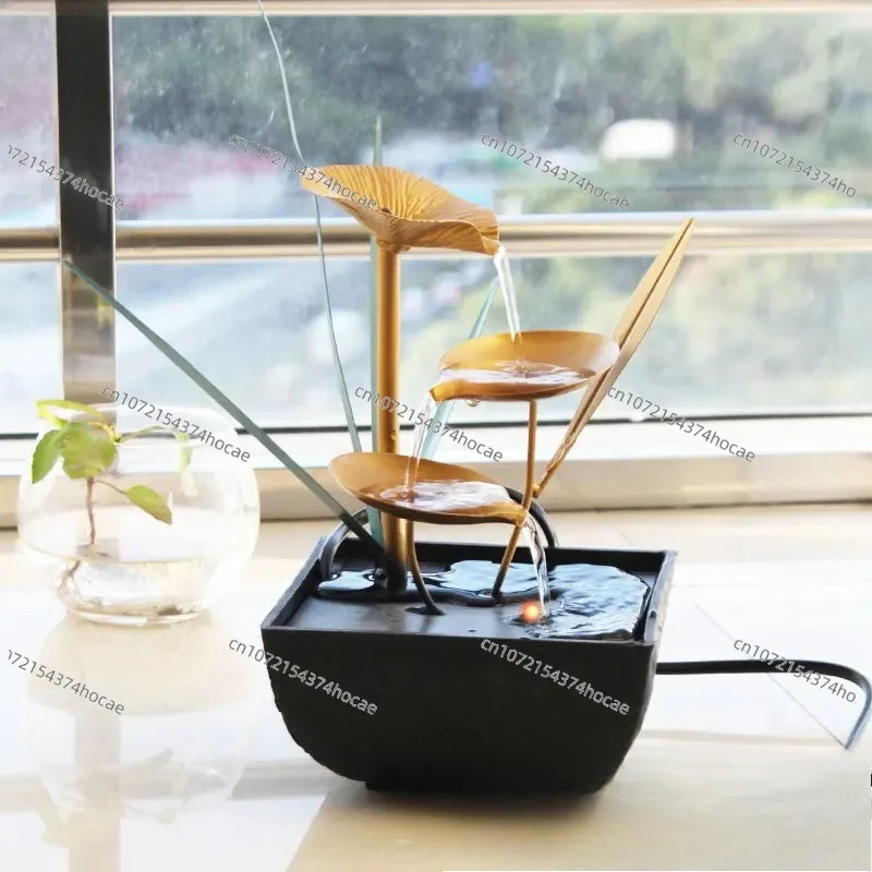 Feng Shui Wheel Circulation Flowing Water Generates Wealth Ornament  Desktop Creative Small Fountain Humidifier Decoration - view 6