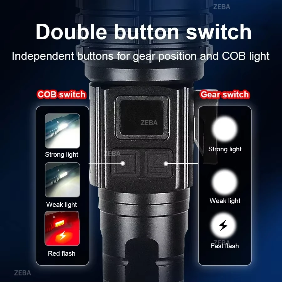 Super Bright White Laser Torch 800W High Power Flashlight Rechargeable Waterproof Hand Light Magnetic With Tail Knife Lantern