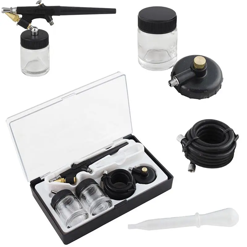 Portable Single-Action Air Brush Set 0.8mm Stainless Steels Airbrush Kit Spray Gun Artist Crafts Siphon Feed Airbrush