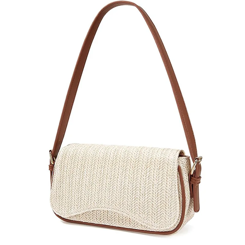 

Fashion Ladies Small Shoulder Bag Stylish Woven Fiber Handbag Versatile Compact Accessory for Women