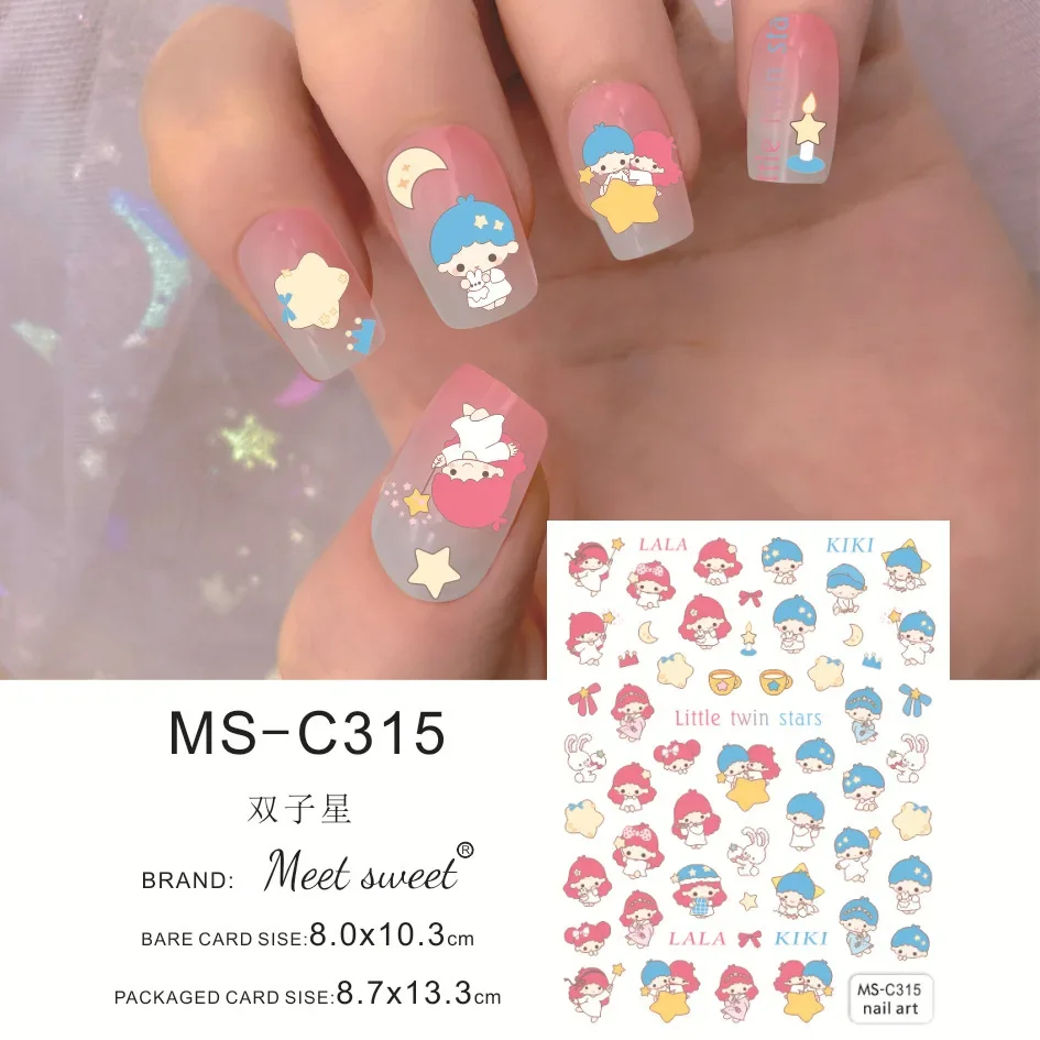 Miniso Cartoon Sanrio niedlichen kleinen Winzer meine Melodie Kuromi Cinna moroll baubare Set Nail Art Aufkleber Nagel Aufkleber Mädchen Geschenke