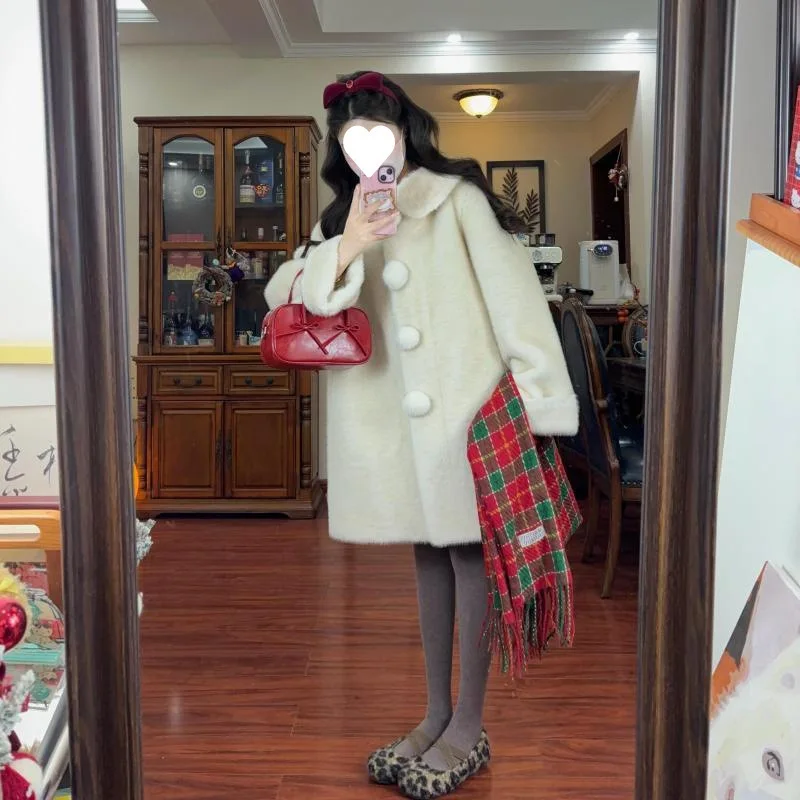 

Укороченные куртки из искусственного меха Пальто женские пятнистые прямого кроя Снежная жена Уличный стиль Highstreet Пушистое пальто в стиле Sable-Feel Модно