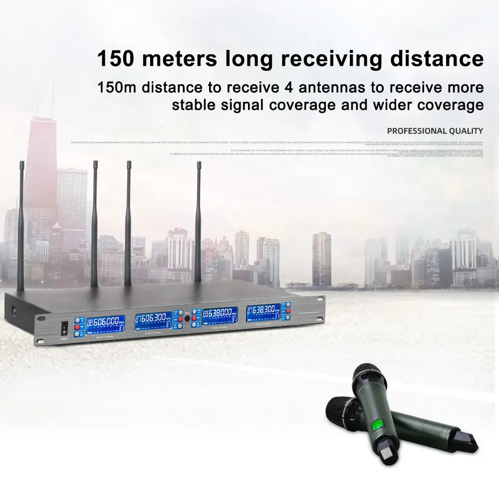 Hight Quality 2800 Wireless Headset Microphone 4 Channel Conference Teaching Microphone System With Bodypack Transmitter