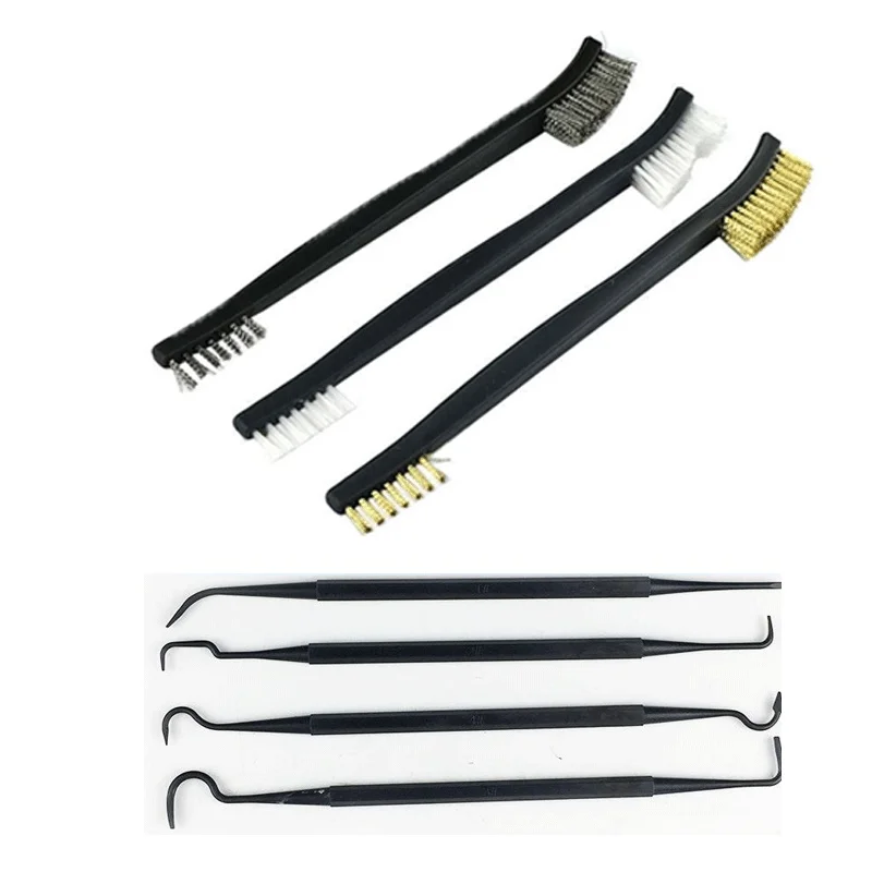 1-4sets Double-end Steel Wire Brush & Nylon Pick Set Universal Hunting Gun Cleaning Kit Tactical Rifle Gun Cleaning Tool