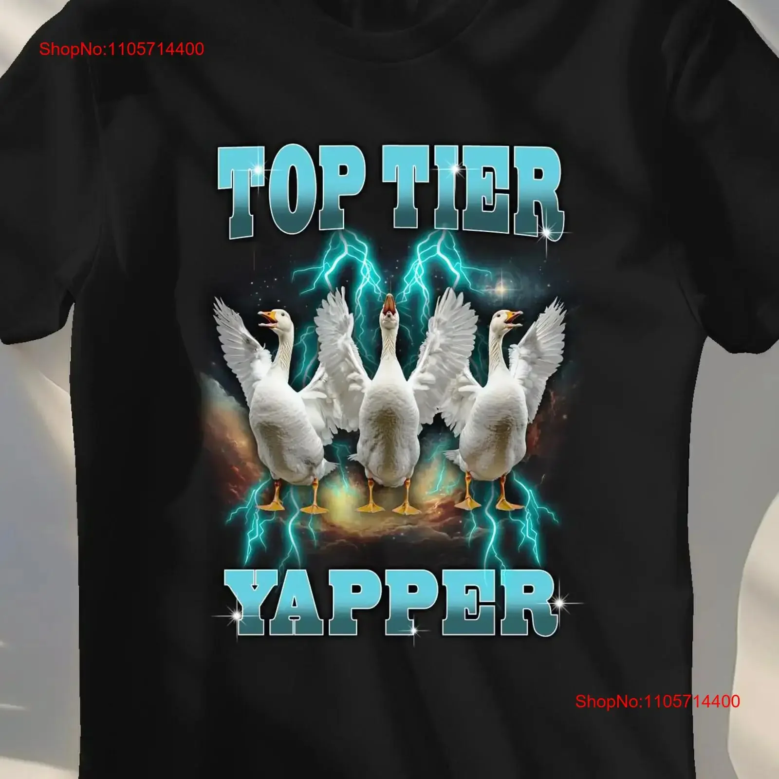 Top Tier Yapper Vintage T Shirt Funny Goose Gender Neutral Cotton vintage Washed Breathable graphic Slightly Stretched Casual