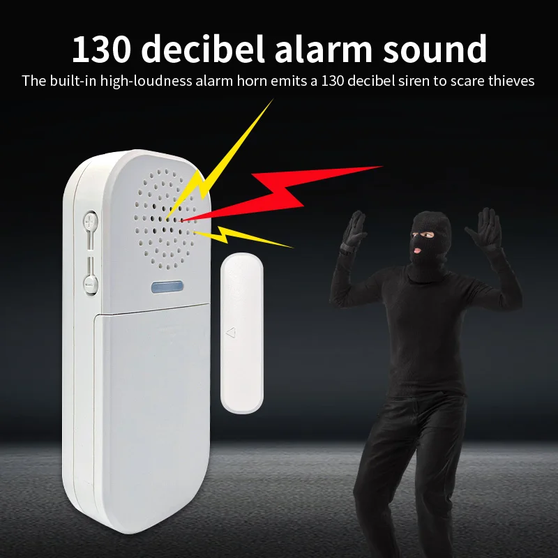 130DB Wireless Door/Window Entry Security Burglar Sensor Alarm Magnetic Smart Home Garage System Remote Control Led