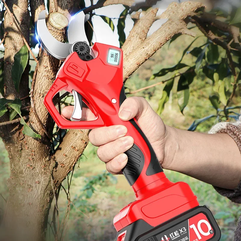 

Brushless Electric Pruner Shear 45mm Efficient Fruit Tree Bonsai Pruning Branches Cutter Tools Lithium Powered Electric Scissors