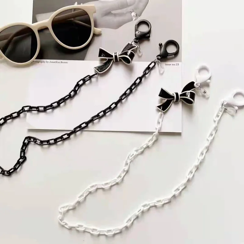 Fashion Glasses Chain Elegant Sunglasses Lanyard Lovely Bow-knot Charm Mask Strap Holder Hang On Neck Eyewear Chain Jewelry Gift