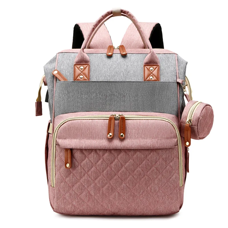 

3 in 1 Foldable Mummy Diaper Bag With USB Water-Resistant Nappy Diaper Bag Backpack With Changing Station