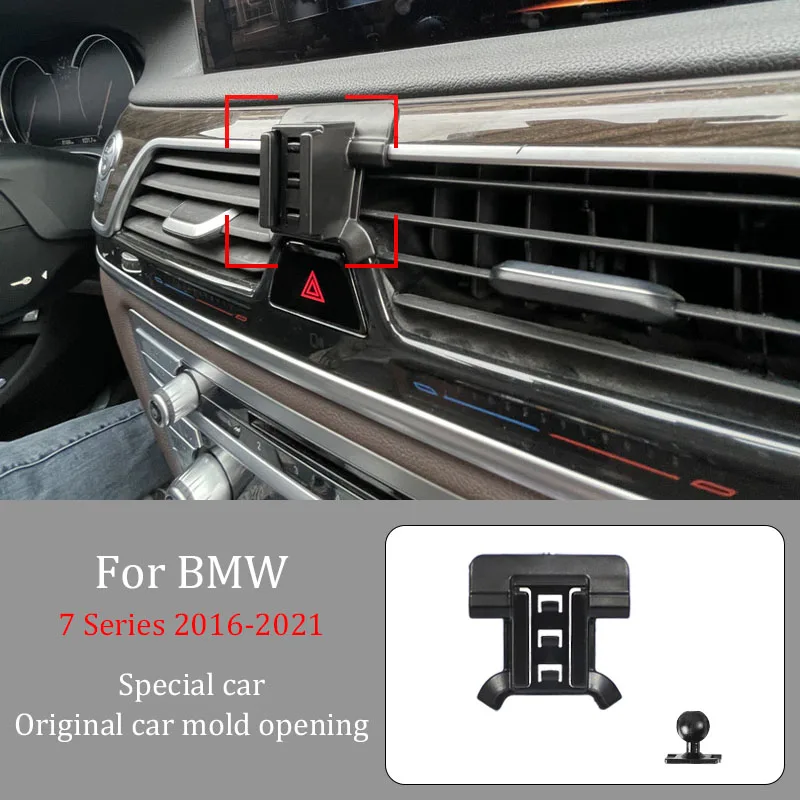 For BMW 7 Series 2016-2021  Car Infrared Induction Mobile Phone Wireless Charging Bracket DIY Custom Pattern Navigation Bracket