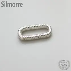 1PC 100% Solid 925 Sterling Silver Thread Rectangle  Spring Catch Clasps&Hooks for DIY Fine Jewelry Finding JQ0029