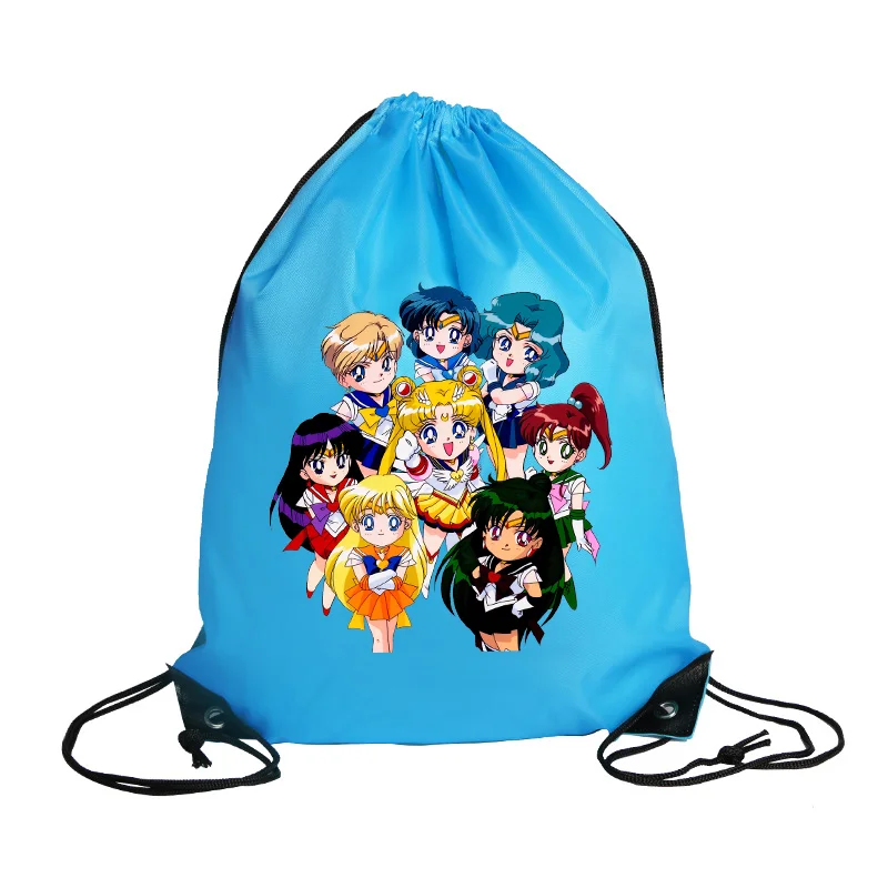 Sailor Moon Non-woven Drawstring Pockets Large Capacity Handbag Cute Shopping Knapsack Fabrics Watertight Portable Sack Gift Bag