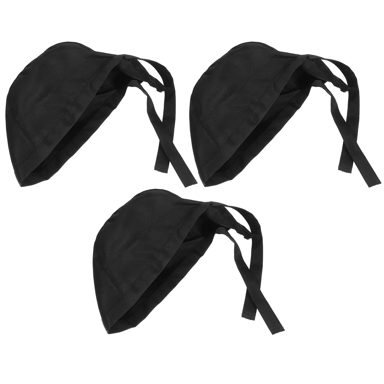 3 pezzi turbante pezzi nastro nero catering berretto con teschio turbante da cuoco regolabile cappelli da cucina in tela morbida cappello da cuoco uniforme da server