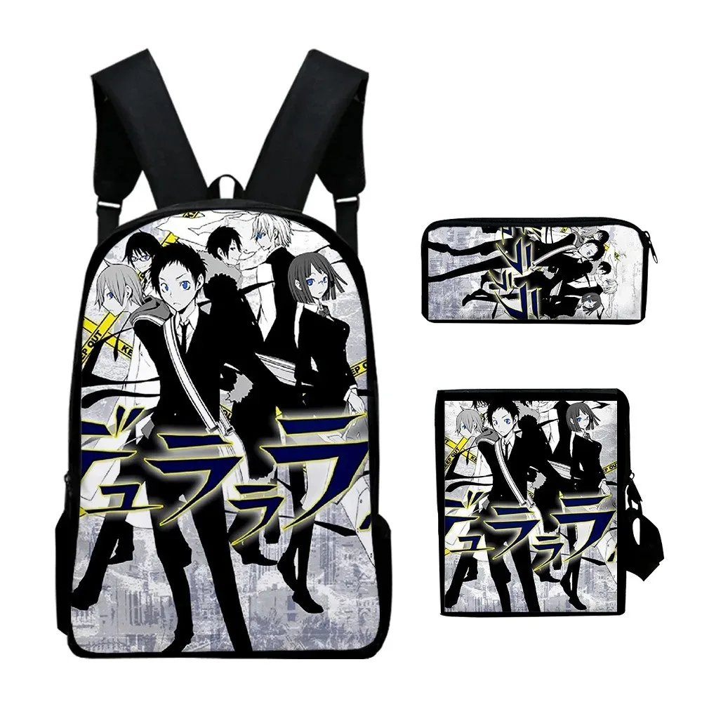 

Harajuku 3D Print Student School Backpacks, Laptop Backpack, Tilt Shoulder Bag, Pencil Case, Cool, durarara, Popular, 3pcs per