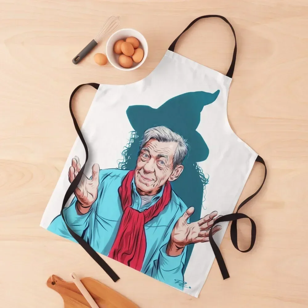 

Sir Ian McKellen - An illustration by Paul Cemmick Apron christmas kindergarten teacher Chef Accessories Apron