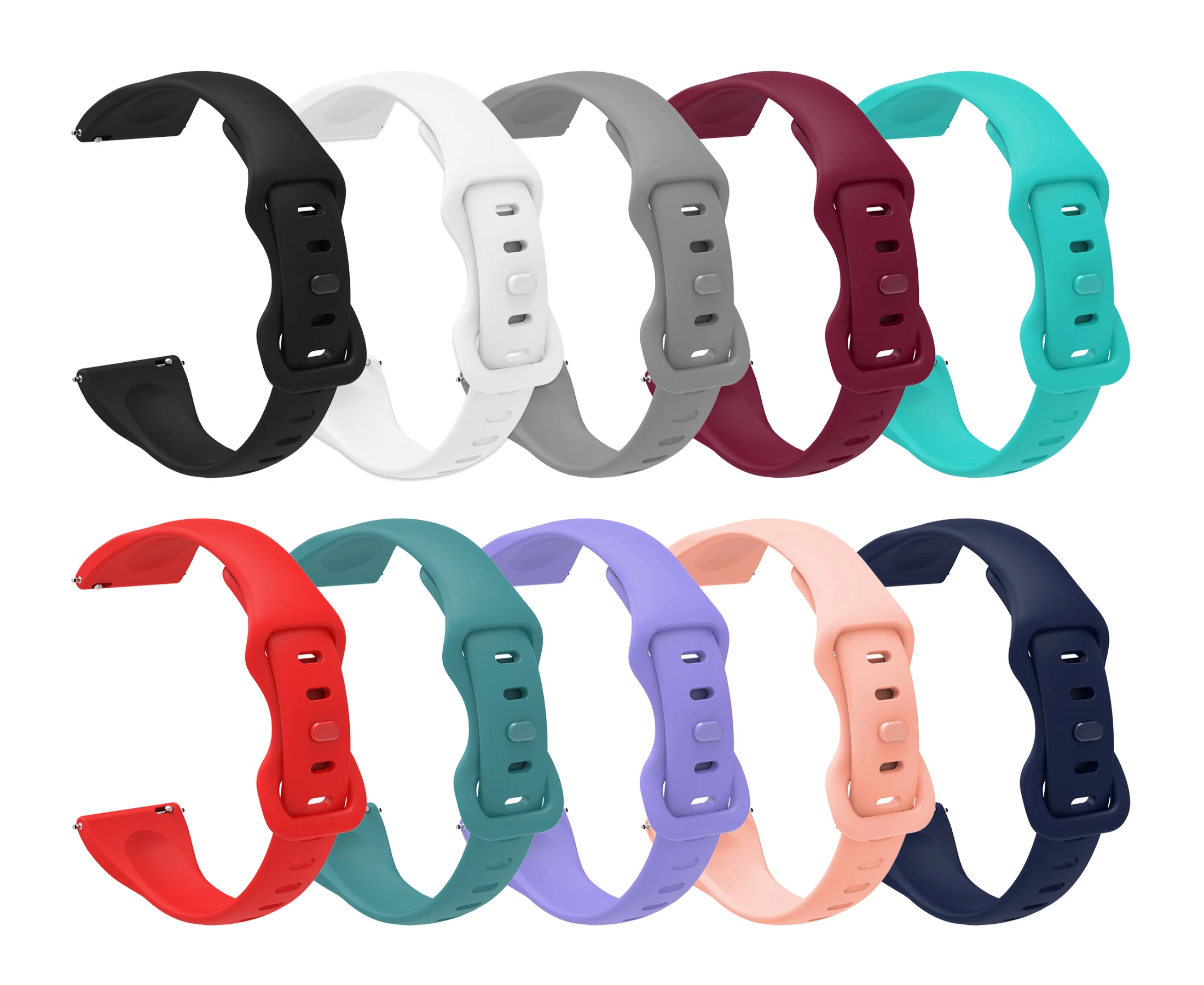 Универсальный силиконовый ремешок для часов 20 мм 22 мм, тонкий быстросъемный водонепроницаемый прочный спортивный ремешок для умных часов Frontier для мужчин и женщин