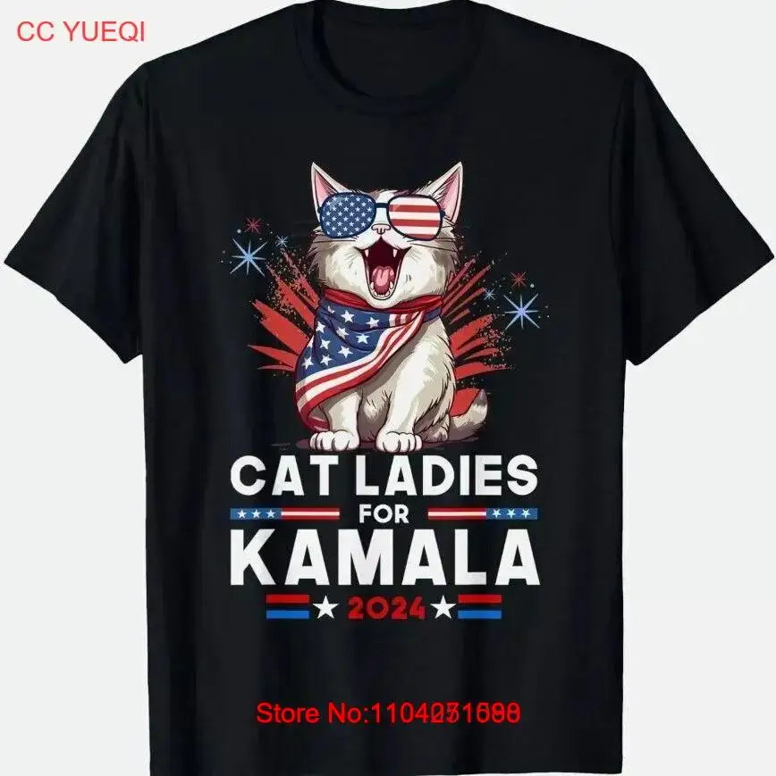 Cat Ladies for Kamala Funny Cat 2024 President Kamala-Harris T-Shirt