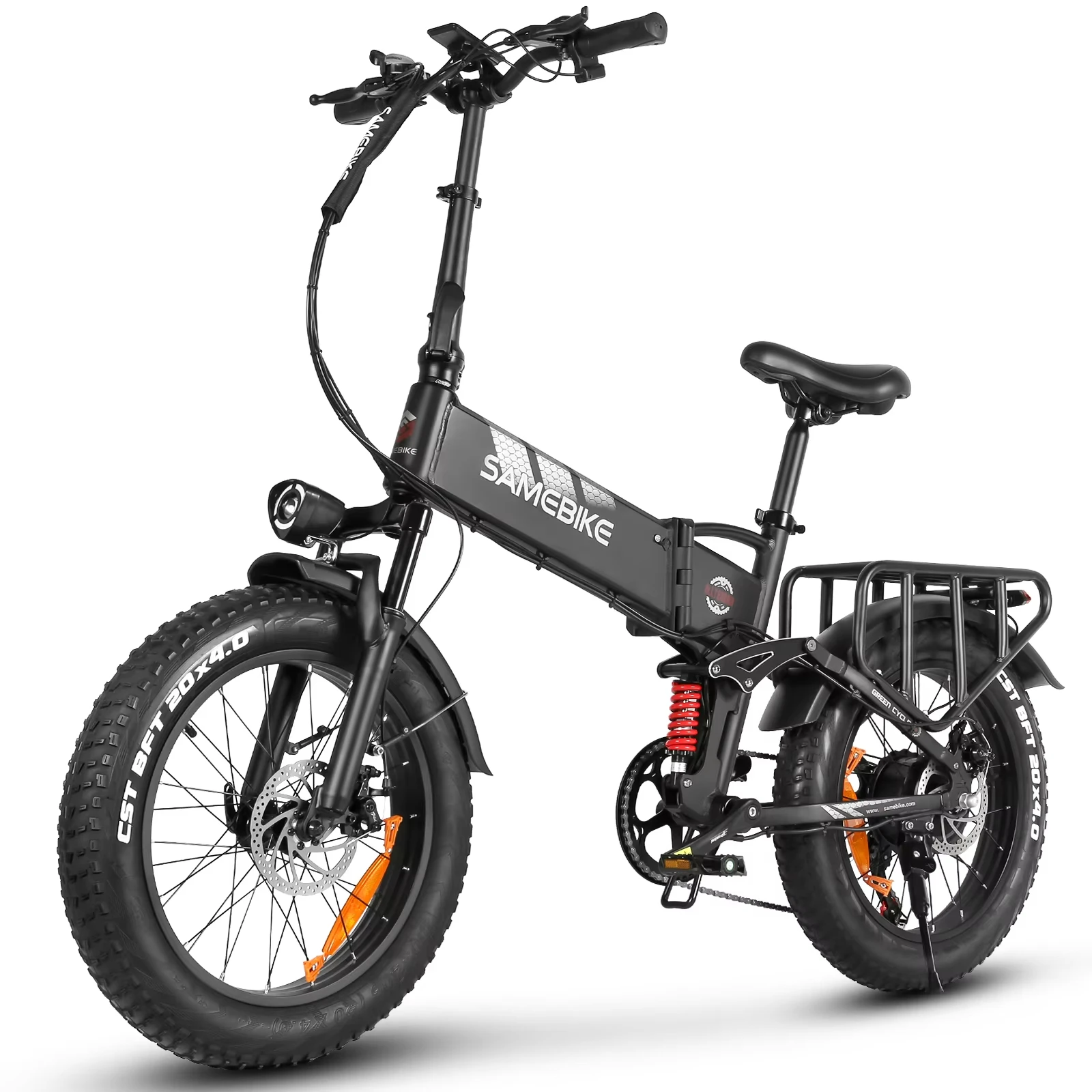 SAMEBIKE E-bike RS-A02 Pro Volwassen Elektrische Mountainbike 1000W Krachtige Motor 48V15AH Lithium Batterij Volledige Vering Max Snelheid ​ ​ Elektrische fiets 35 km/u, 20*4.0 inch dikke banden,
