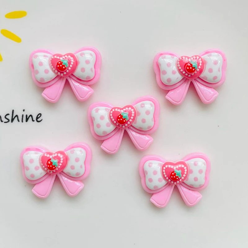 10 Pcs New Cute Cartoon Strawberry Butterfly Junction Resin Scrapbook Diy Jewelry Wedding Hairpin Accessories Craft A68