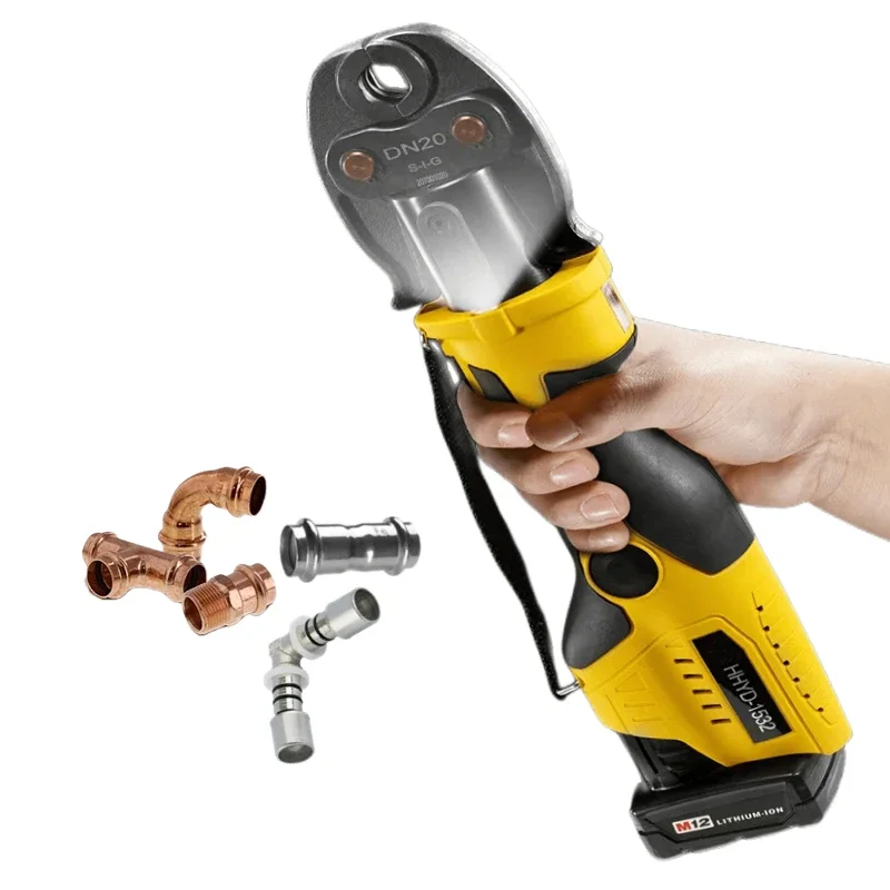 

Powered Pro Press Tool, 12V Electric Pipe Crimping Tool for 1/2" to 1" Stainless Steel, Copper, PEX Pipes With Pressing jaws