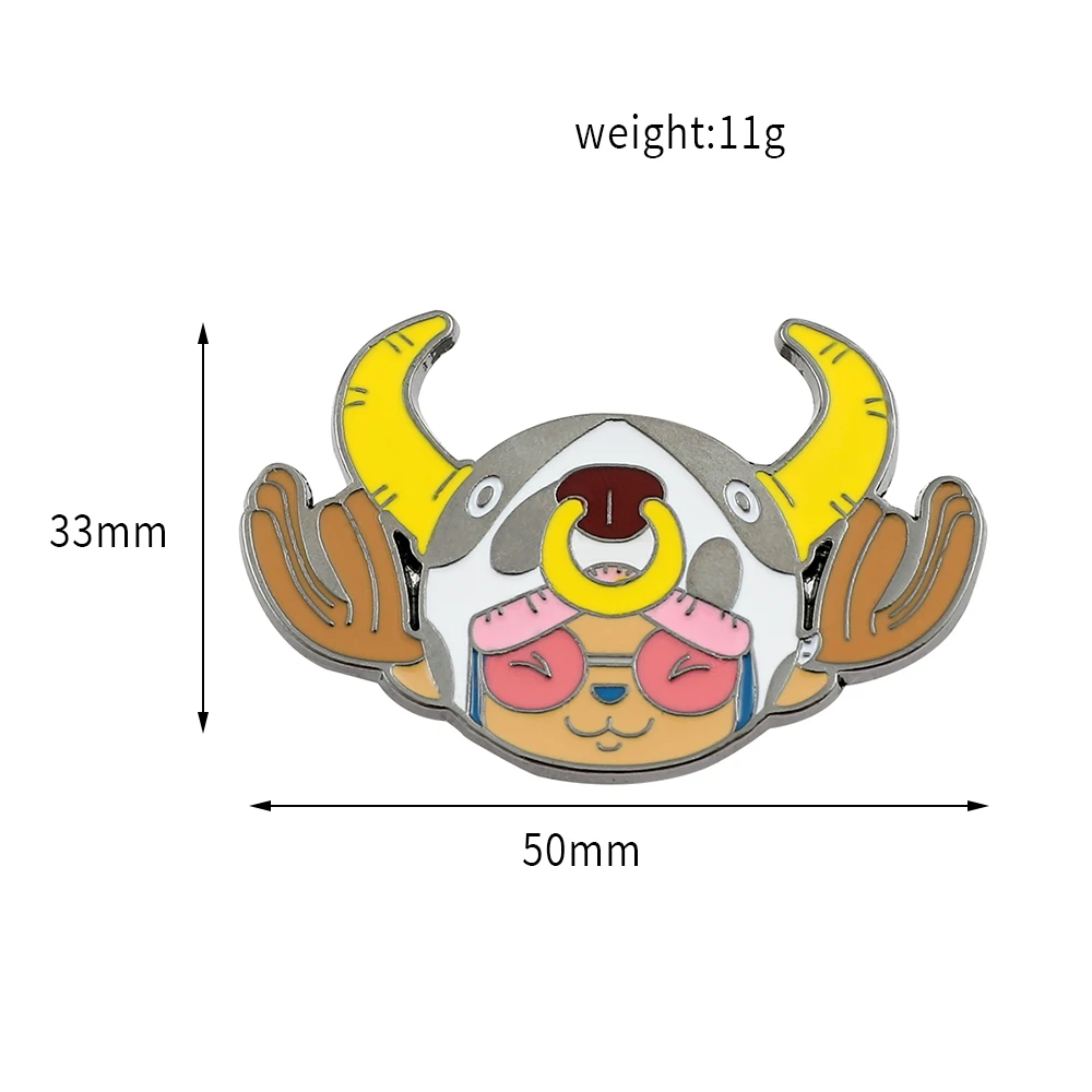 Anime One Piece Lapel Pins Cute Tony Tony Chopper Figure Badge Brooch For Clothes Backpack Decoration