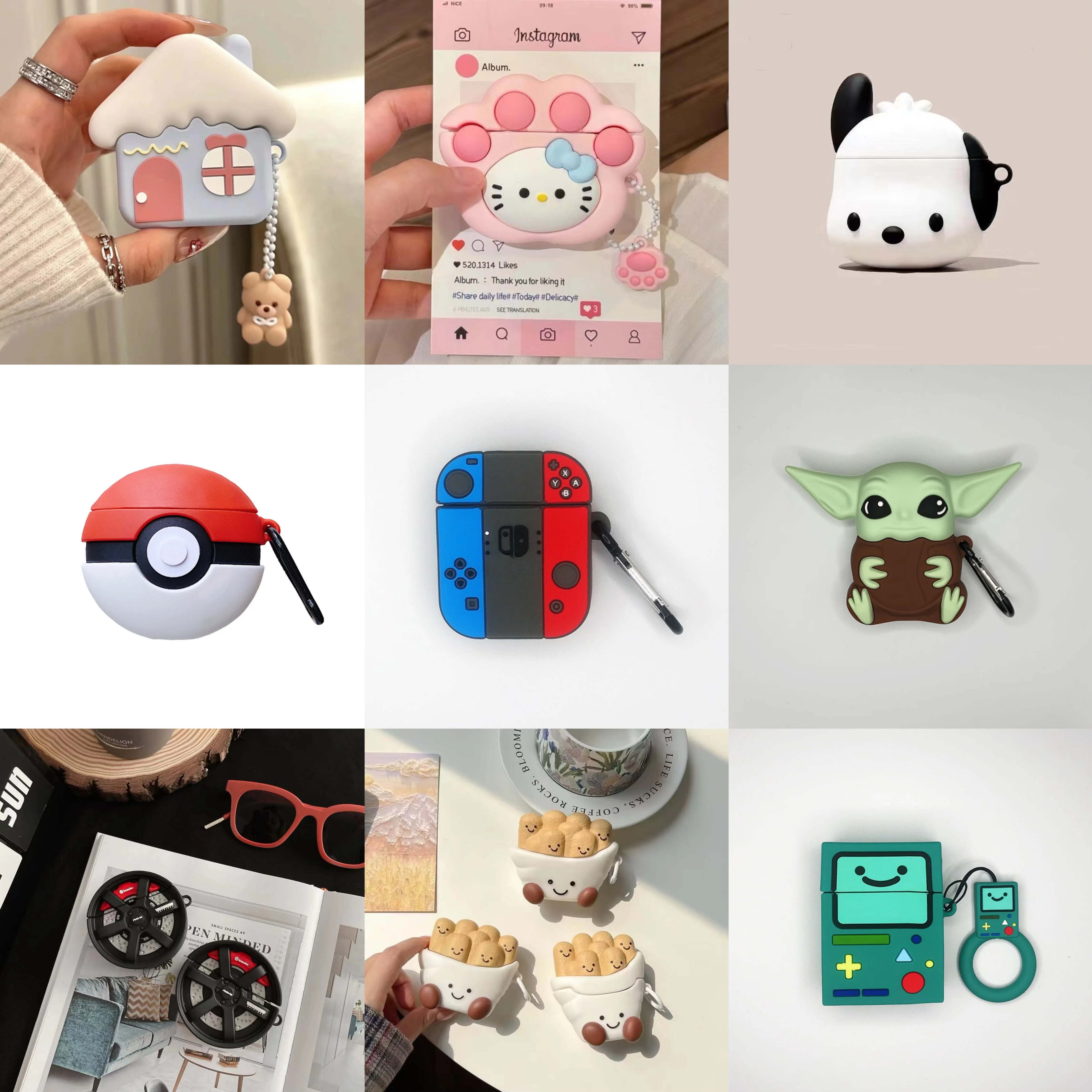 

Earphone Cases For Airpods Pro2 3D Cartoon Headphone Protective Cover For Apple Airpod 4 3 Pro 2 1 3rd Generation Case