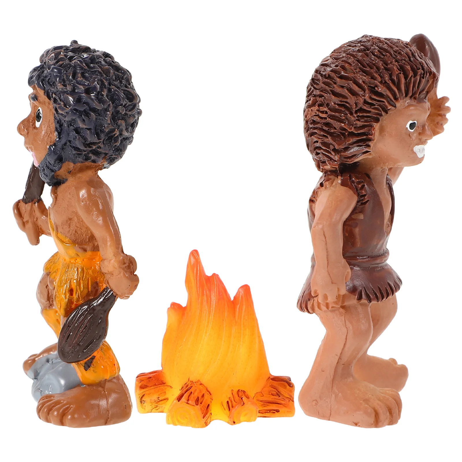 

3Pcs Mini Resin Primitive Human Figures Creative Ancient Design for DIY Fairy Garden Micro Landscape Campfire Photo Props