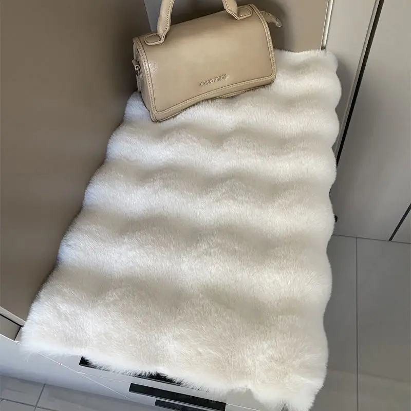 American Style Plush Shoe Changing Seat Cushion Thick Soft Bag Holder Shoe Cabinet Entrance Bench Cushion Seat Chair Mats