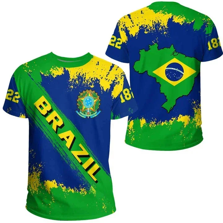 2024 Brazil Men's Shirt 3D Brazil Selected T-shirt Round neck Football Team T-shirt Casual Jersey Street Men Clothing