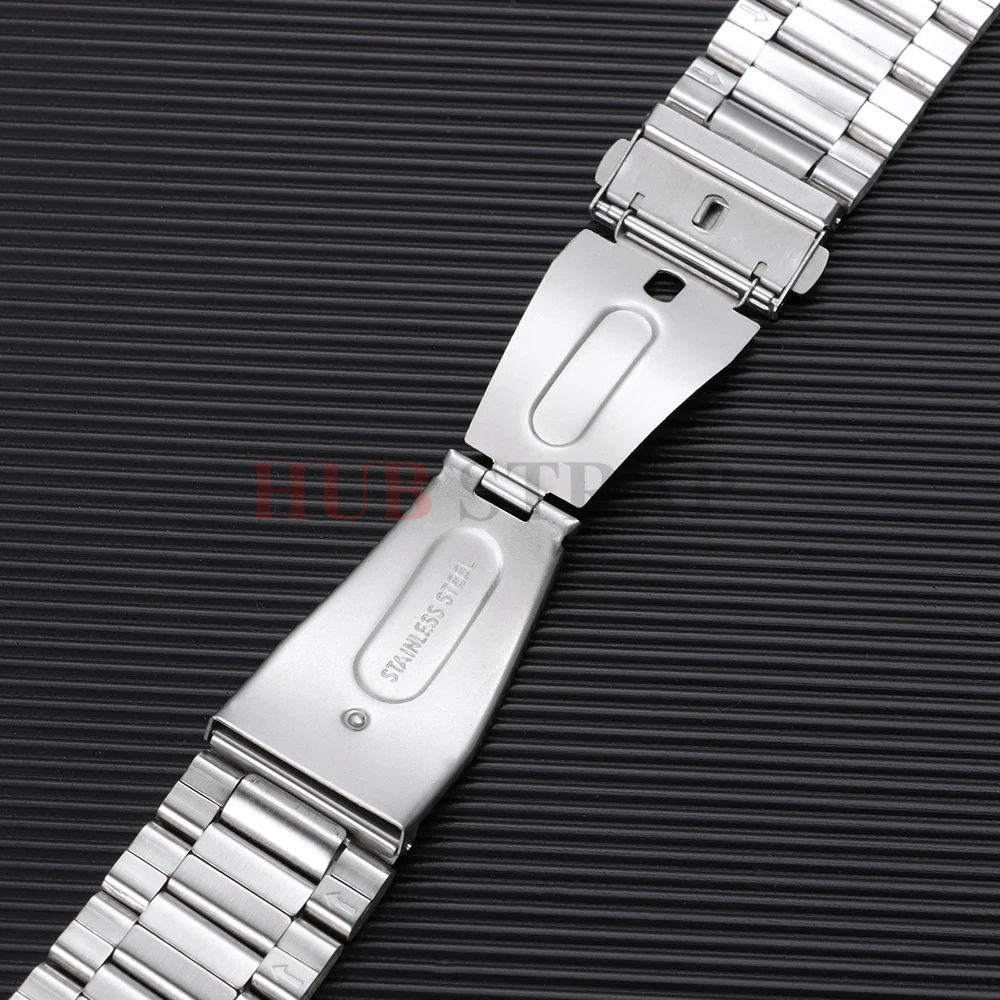 20mm 22mm Stainless Steel Strap Business Safty Metal Watch Band Link Bracelet Watchband Black Silver Rose Gold Watch Accessories