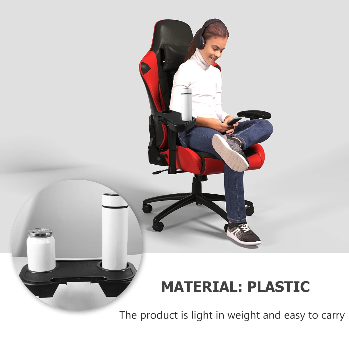 

Deck Chair Tray Portable Drink Organizer Holder For Lounge Chair Beverage Accessories Weather Resistant Easy Install