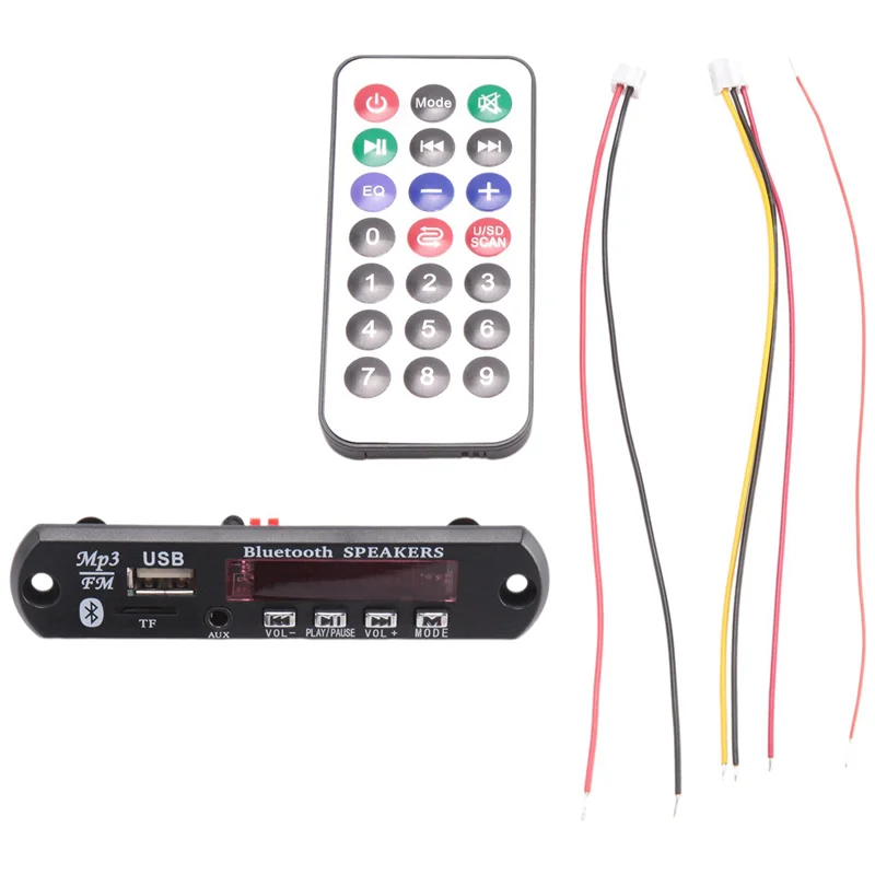 

-A12R 2X Bluetooth 5,0 MP3-декодер Плата DC 5 В 12 В Автомобильный FM-радио модуль Поддержка TF USB AUX для автомобильного телефона