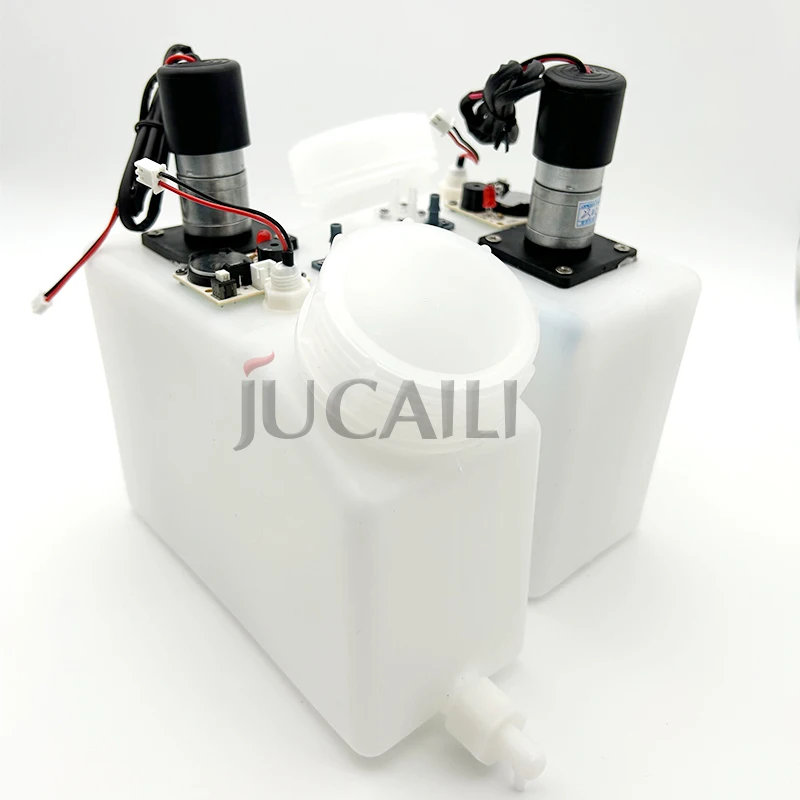 Jucaili Cartridge tangki tinta UV, 1500ml Eco Ink dengan Filter udara dengan Motor pengaduk dengan Alarm, tinta putih, Sub Tank UV massal