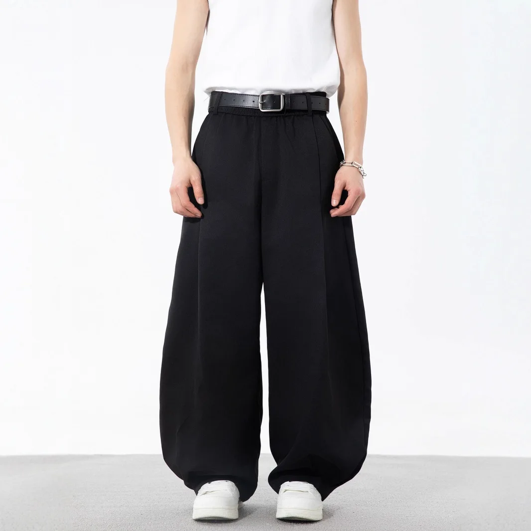 

Весна-лето, новые модные мужские однотонные свободные широкие брюки, повседневные модные повседневные простые базовые брюки, мужская спортивная одежда, брюки