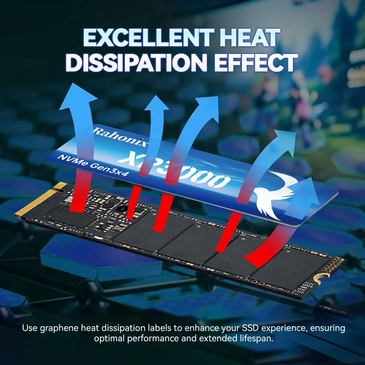 XP3000 SSD M.2 NVMe 2280 512GB PCIe 3.0 M2 3500MB/s M2 2280 Internal Solid State Drive for Laptop Desktop