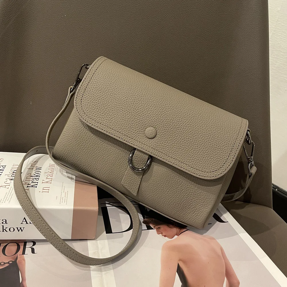 Petit sac carré en cuir de vachette véritable pour femme, sac à main solide polyvalent, couche supérieure, multi-compartiments, sac lancé unique