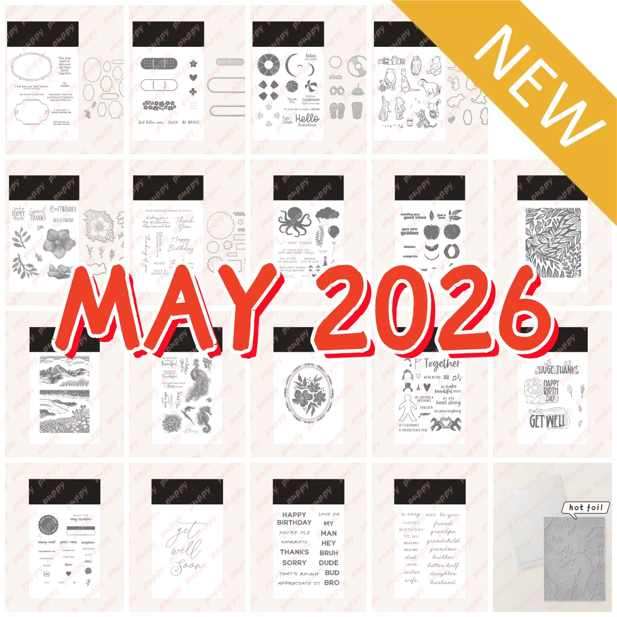 

May 2026 Clear Stamps Metal Cutting Dies Hot Foil For DIY Scrapbook Craft Decoration Embossing Template Supplies Greeting
