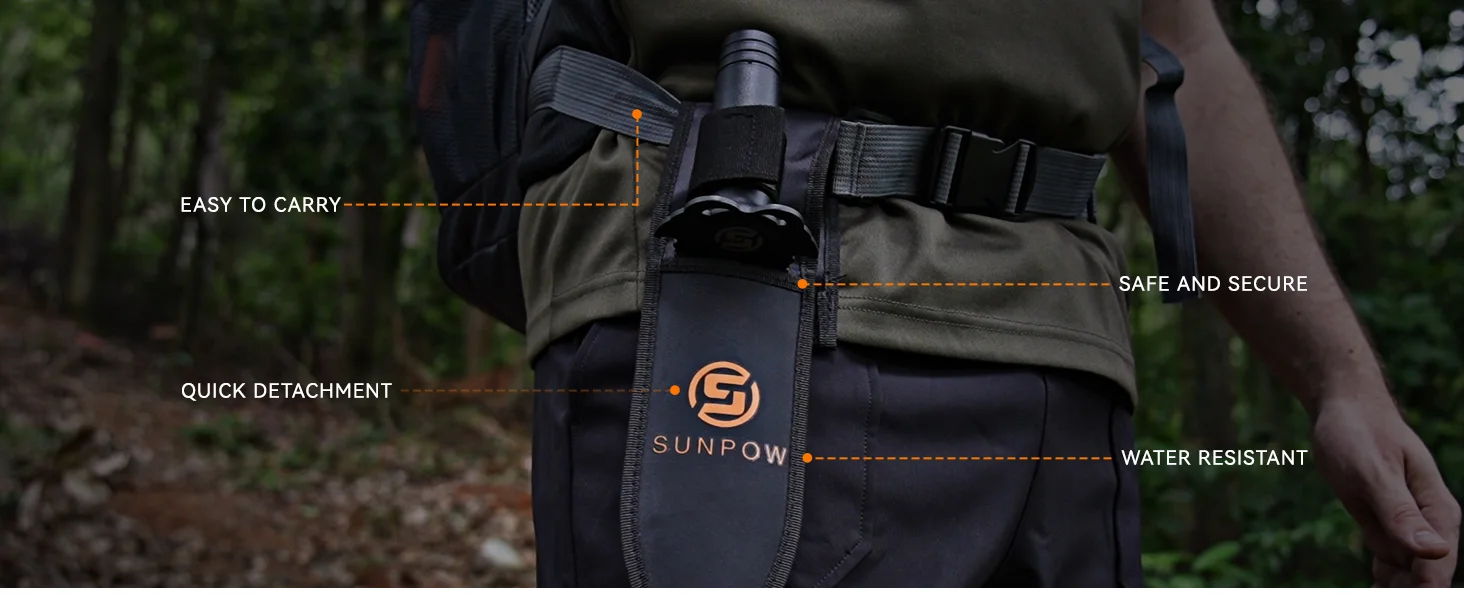 【SUNPOW】Durable Garden Trowel with Carry Bag - Small Trowel with Double Serrated Edge, Digging Blade for Gardening & Camping, with Measurement Scale