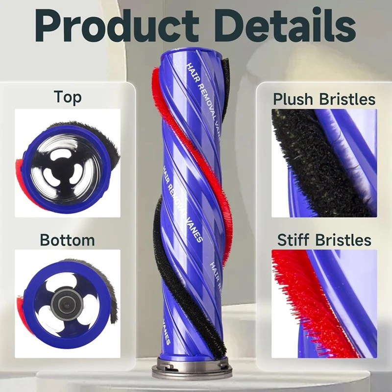 A44F-فرشاة الأسطوانة لدايسون V10 V11 V15 محرك مباشر مرفقات رأس مكنسة كهربائية لاسلكية ، لاستبدال فرشاة دايسون الدوارة