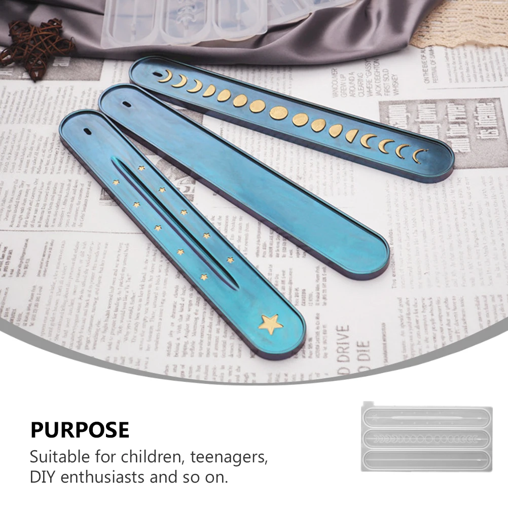 

Incense Wire Board Mold DIY Crystal Epoxy Handmade Craft Making Tool Moon Star Casting Stick Stand Silica Phase of Mould