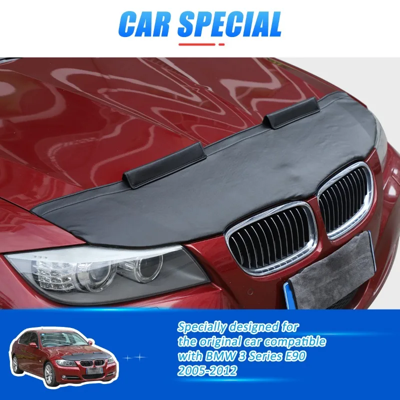 ل BMW 3 سلسلة E90 G20 2005-2025 بولي Leather الجلود غطاء محرك السيارة حجر منحرف هود حماية درع الرمال كتلة الملحقات #3